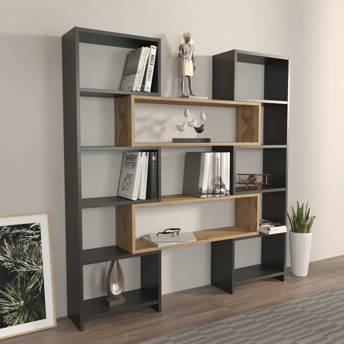Hanah Home Poyraz - Negro y Roble